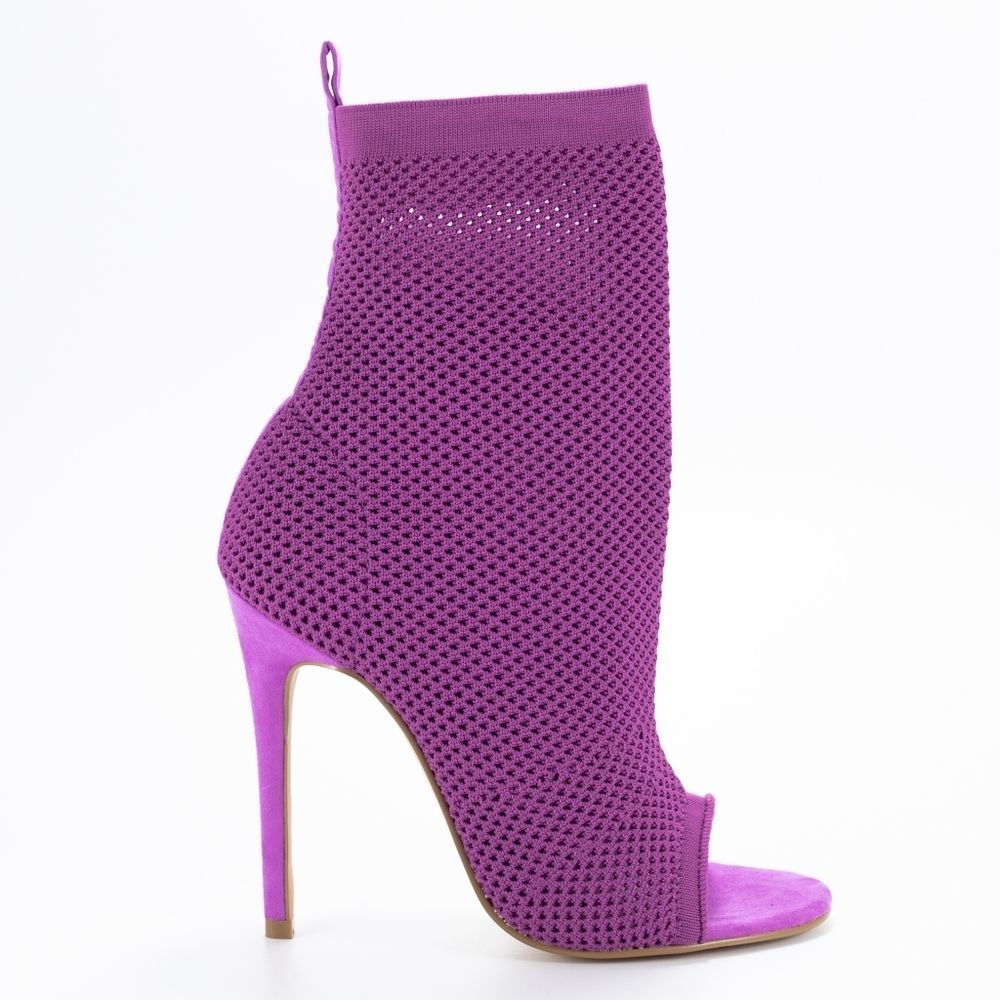 Sock peep toe bootie